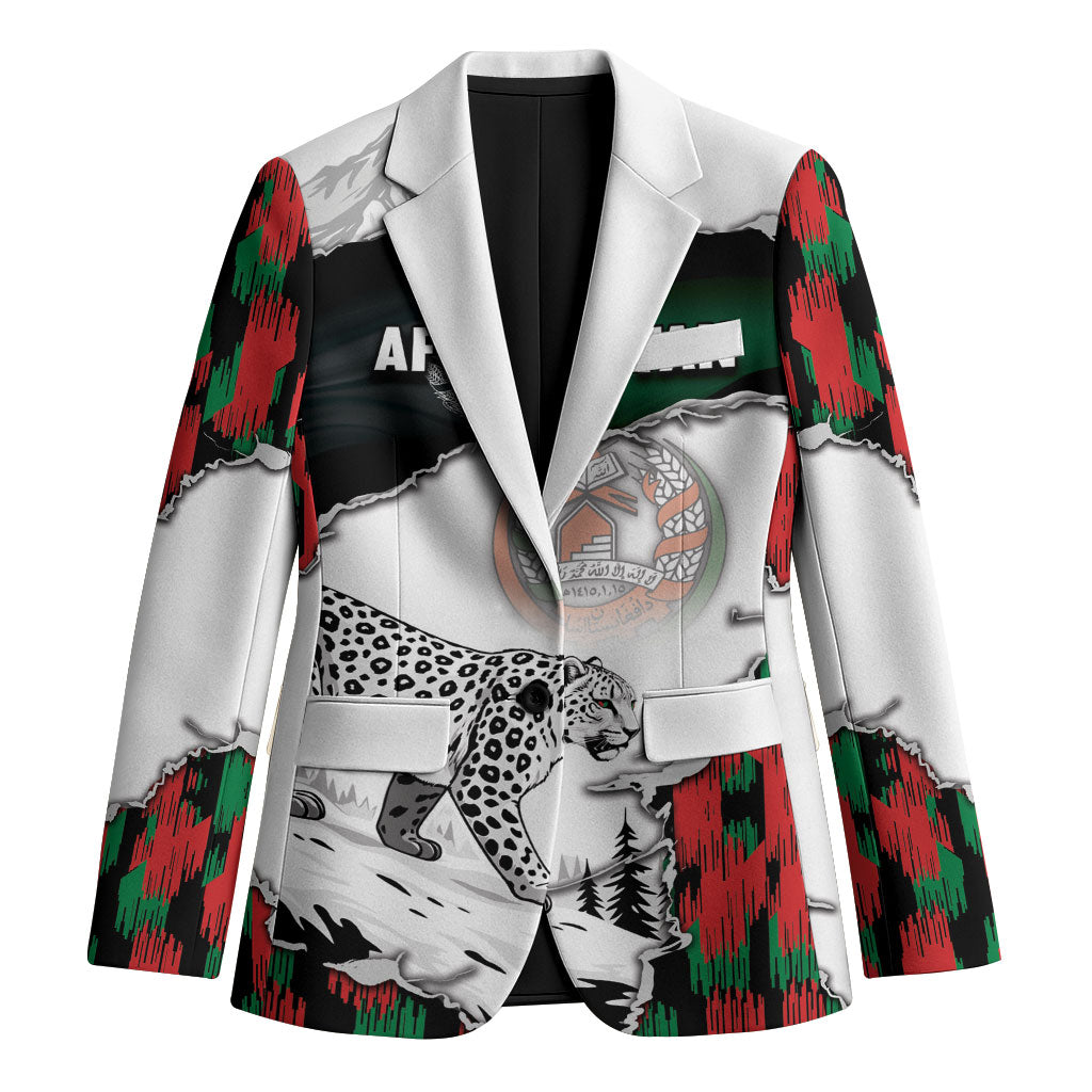 Personalized Afghanistan Blazer Snow Leopard With Flag Ripped Style