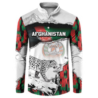 Personalized Afghanistan Button Sweatshirt Snow Leopard With Flag Ripped Style