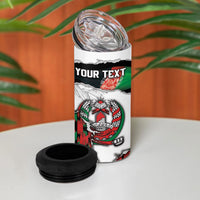Personalized Afghanistan 4 in 1 Can Cooler Tumbler Snow Leopard With Flag Ripped Style