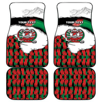 Personalized Afghanistan Car Mats Snow Leopard With Flag Ripped Style