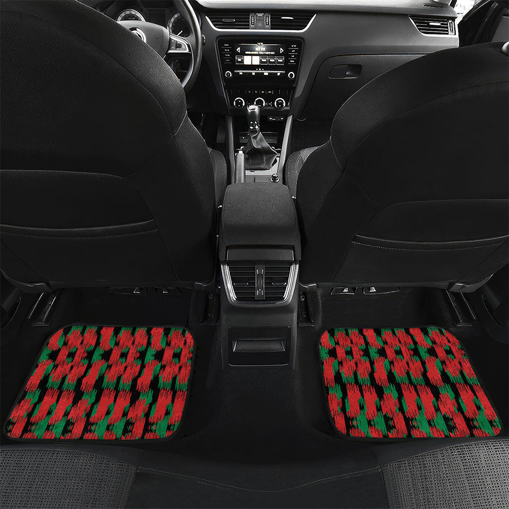 Personalized Afghanistan Car Mats Snow Leopard With Flag Ripped Style