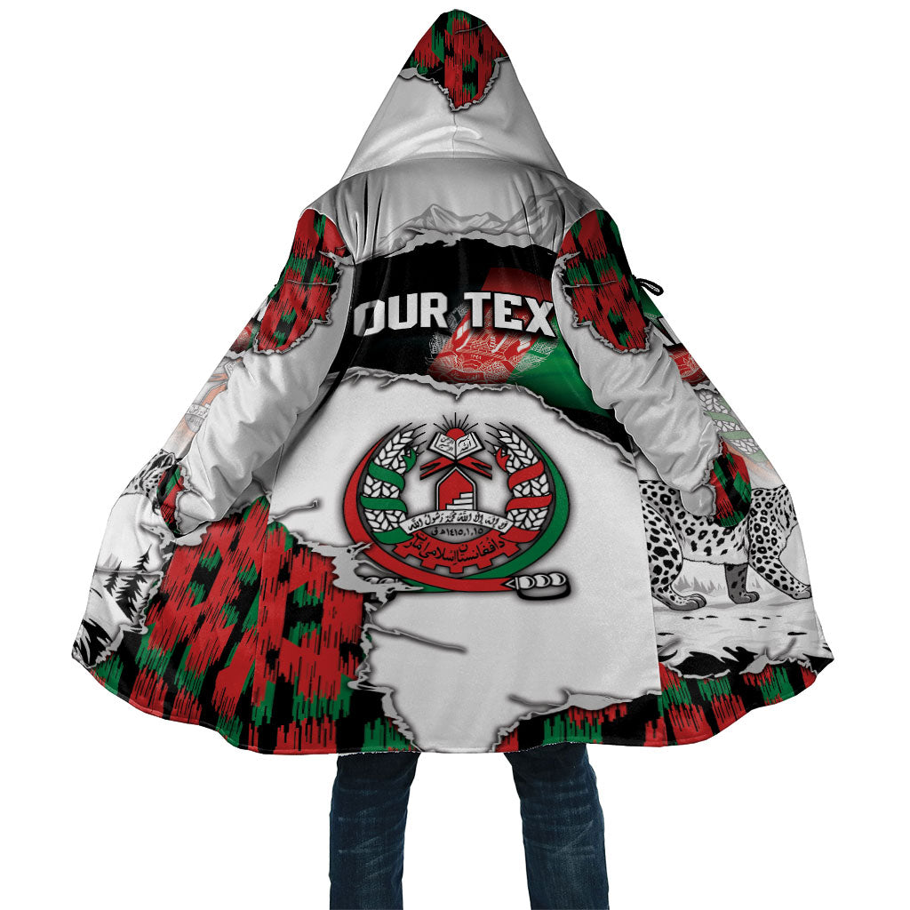 Personalized Afghanistan Cloak Snow Leopard With Flag Ripped Style