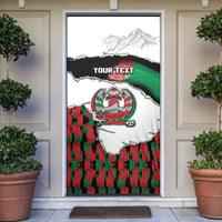 Personalized Afghanistan Door Cover Snow Leopard With Flag Ripped Style
