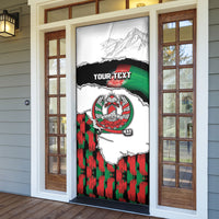 Personalized Afghanistan Door Cover Snow Leopard With Flag Ripped Style