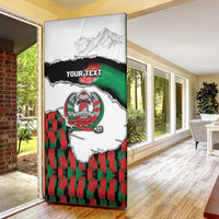 Personalized Afghanistan Door Cover Snow Leopard With Flag Ripped Style
