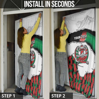 Personalized Afghanistan Door Cover Snow Leopard With Flag Ripped Style
