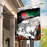 Afghanistan Garden Flag Snow Leopard With Flag Ripped Style