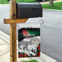 Afghanistan Garden Flag Snow Leopard With Flag Ripped Style