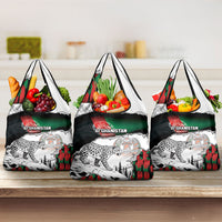 Afghanistan Grocery Bag Snow Leopard With Flag Ripped Style