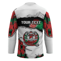Personalized Afghanistan Hockey Jersey Snow Leopard With Flag Ripped Style