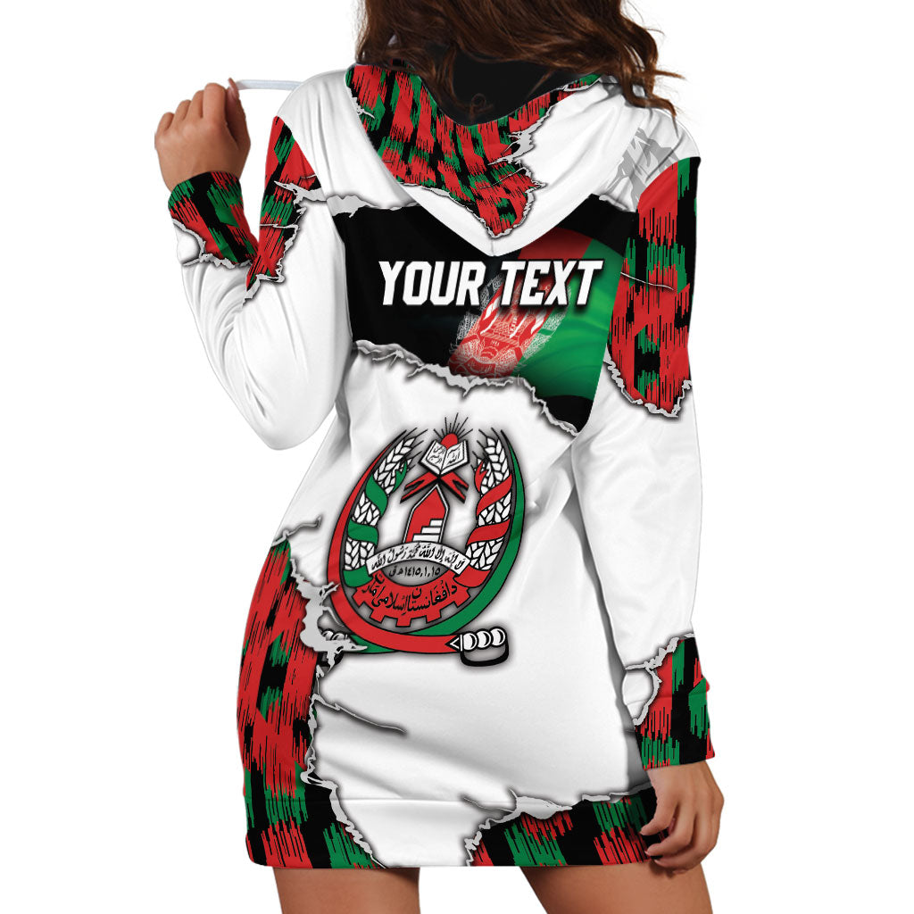 Personalized Afghanistan Hoodie Dress Snow Leopard With Flag Ripped Style