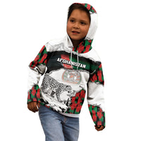 Personalized Afghanistan Kid Hoodie Snow Leopard With Flag Ripped Style
