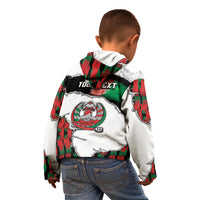 Personalized Afghanistan Kid Hoodie Snow Leopard With Flag Ripped Style