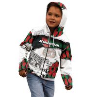 Personalized Afghanistan Kid Hoodie Snow Leopard With Flag Ripped Style