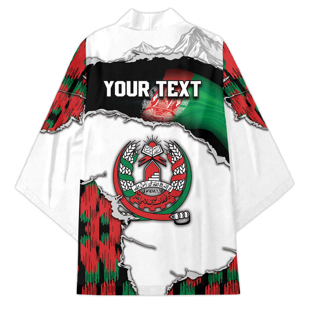 Personalized Afghanistan Kimono Snow Leopard With Flag Ripped Style