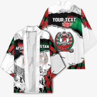 Personalized Afghanistan Kimono Snow Leopard With Flag Ripped Style