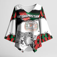 Personalized Afghanistan Kimono Sleeve Blouse Snow Leopard With Flag Ripped Style