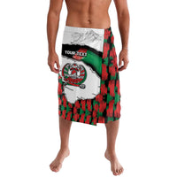 Personalized Afghanistan Lavalava Snow Leopard With Flag Ripped Style