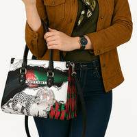 Afghanistan Leather Bag Snow Leopard With Flag Ripped Style