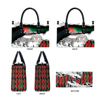Afghanistan Leather Bag Snow Leopard With Flag Ripped Style
