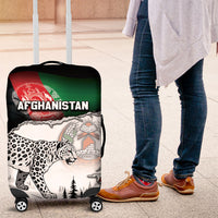 Afghanistan Luggage Cover Snow Leopard With Flag Ripped Style