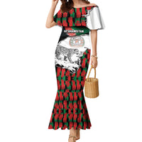 Personalized Afghanistan Mermaid Dress Snow Leopard With Flag Ripped Style