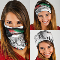 Afghanistan Neck Gaiter Snow Leopard With Flag Ripped Style