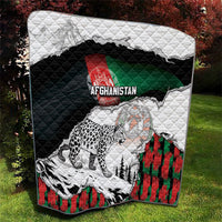 Afghanistan Quilt Snow Leopard With Flag Ripped Style