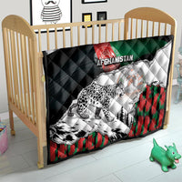 Afghanistan Quilt Snow Leopard With Flag Ripped Style