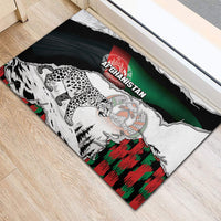 Afghanistan Rubber Doormat Snow Leopard With Flag Ripped Style