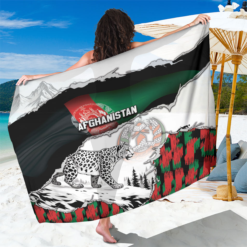 Afghanistan Sarong Snow Leopard With Flag Ripped Style
