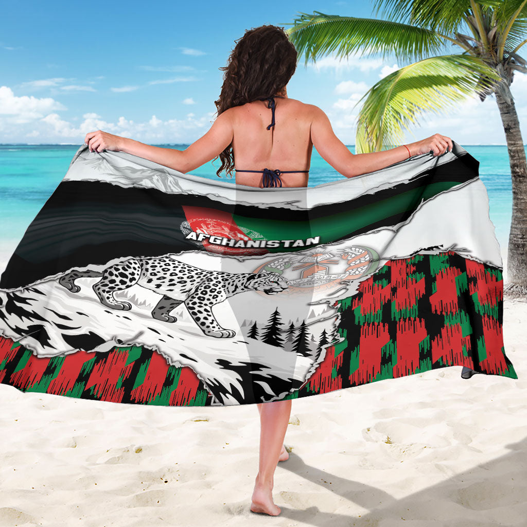 Afghanistan Sarong Snow Leopard With Flag Ripped Style