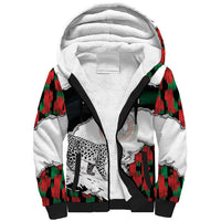 Personalized Afghanistan Sherpa Hoodie Snow Leopard With Flag Ripped Style