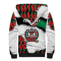 Personalized Afghanistan Sherpa Hoodie Snow Leopard With Flag Ripped Style