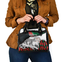 Afghanistan Shoulder Handbag Snow Leopard With Flag Ripped Style