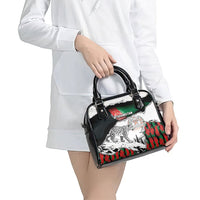 Afghanistan Shoulder Handbag Snow Leopard With Flag Ripped Style