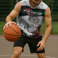 Personalized Afghanistan Sleeveless Hoodie Snow Leopard With Flag Ripped Style