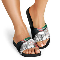 Afghanistan Slide Sandals Snow Leopard With Flag Ripped Style