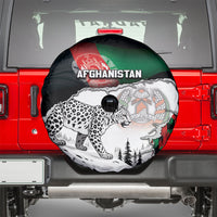 Afghanistan Spare Tire Cover Snow Leopard With Flag Ripped Style