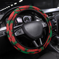 Afghanistan Steering Wheel Cover Snow Leopard With Flag Ripped Style