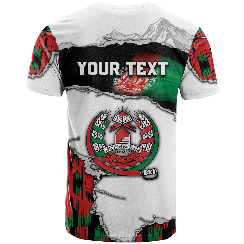 Personalized Afghanistan T Shirt Snow Leopard With Flag Ripped Style