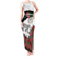 Personalized Afghanistan Tank Maxi Dress Snow Leopard With Flag Ripped Style