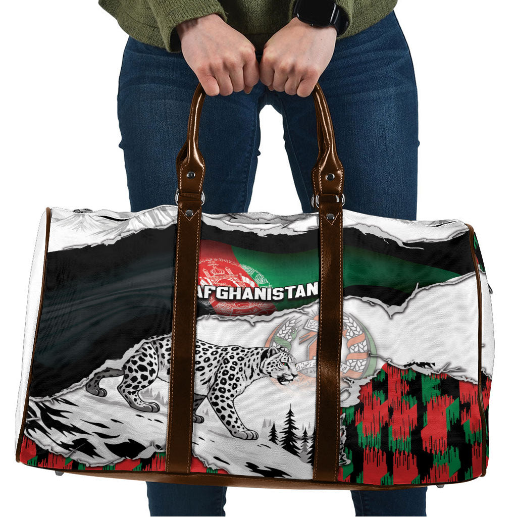 Afghanistan Travel Bag Snow Leopard With Flag Ripped Style