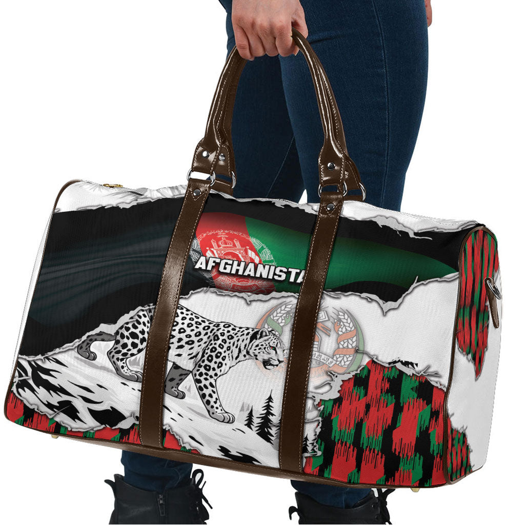 Afghanistan Travel Bag Snow Leopard With Flag Ripped Style