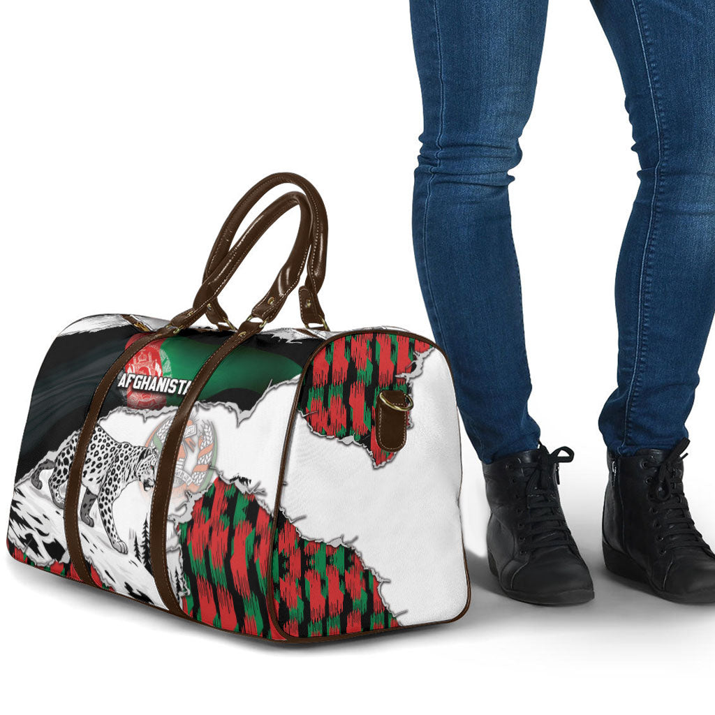 Afghanistan Travel Bag Snow Leopard With Flag Ripped Style