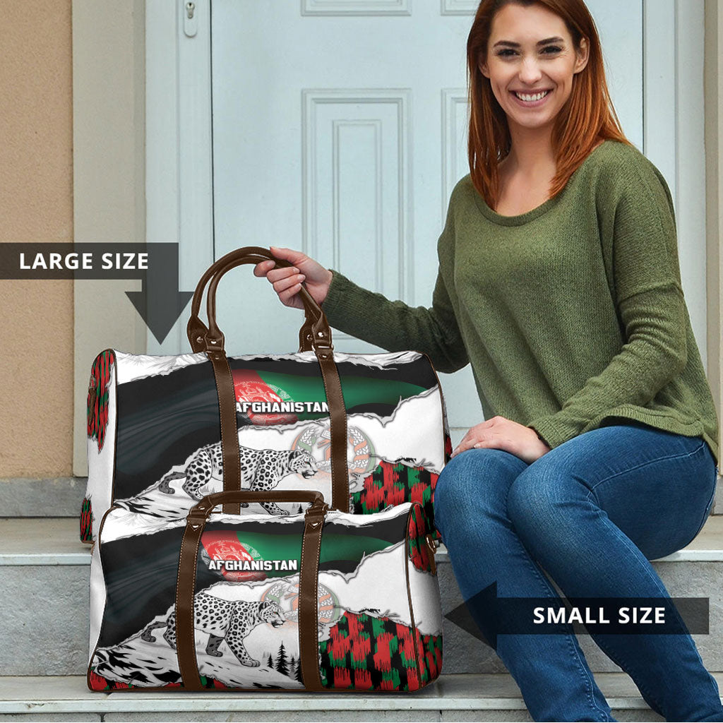 Afghanistan Travel Bag Snow Leopard With Flag Ripped Style