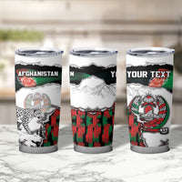 Personalized Afghanistan Tumbler Cup Snow Leopard With Flag Ripped Style