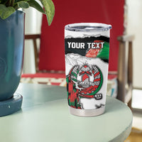 Personalized Afghanistan Tumbler Cup Snow Leopard With Flag Ripped Style