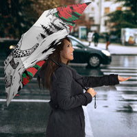 Afghanistan Umbrella Snow Leopard With Flag Ripped Style