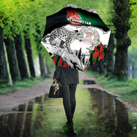 Afghanistan Umbrella Snow Leopard With Flag Ripped Style